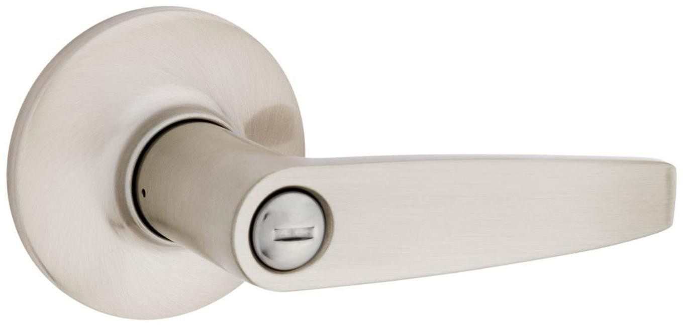 Kwikset SL4000WI Winston Nickel Privacy Door Lever Set for Modern Homes-image
