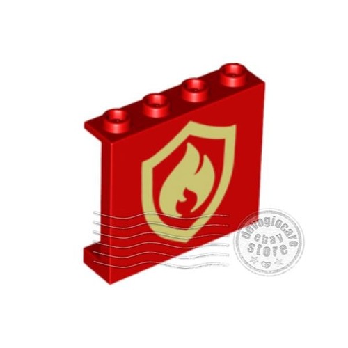 1x LEGO 60581pb158 Logo Panel Feuerwehr/Feuerwehr 1x4x3 rot