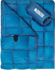 Camping Blanket, Packable Down Alternative Outdoor Blanket-Blue