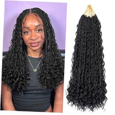 Senegalese Twist Crochet Hair with Curly Ends 18 Inch 18 Inch pack of 9 1B 