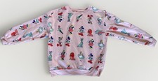 Disney 100 Pink Character Print Pullover Sweatshirt Youth XL 15-17 Mickey Minnie