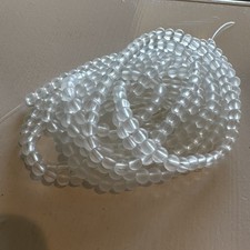 300 Clear/White Frosted Glass Beads 6mm For Jewelry Making And Crafts