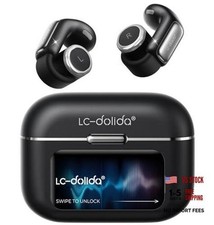 Open-Ear Wireless Earbuds with Smart LED Display Case, Clip On Earbuds All