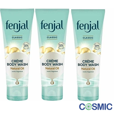 3 X Fenjal Luxury Classic Skin Creme Body Wash Natural Oil 200ml