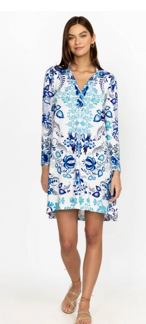 johnny was blue floral dress Dress Designer By Johnny Was In Floral Print, Size:S
