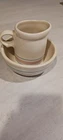 Vintage Blue & Pink Striped McCoy  #7016 Bowl- 5.25" X 2.25"  Creamer 1414 4"
