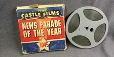 1945 WWII News Parade of the Year Castle Films 8mm Movie Film Reel Box Vintage