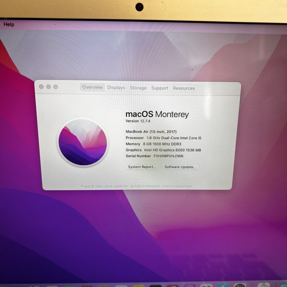 MacBook Air 13" Mi-2017 - I5 1.8 GHz - 8 Go RAM - SSD 128 Go - A1466 - Argenté