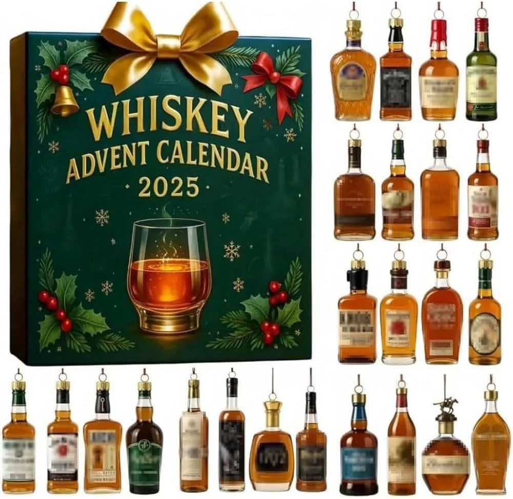 2025 Whiskey Advent Calendar: 24 Days Without Repetition, 2D Christmas Decor US