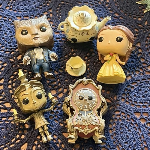 Lot of 6 FUNKO POP Disney Beauty & the Beast Loose Figures EUC