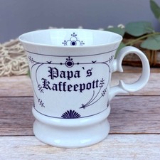 Herrenbecher Indisch Blau " Papas Kaffeepott " Porzellan Kaffeebecher Tasse