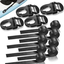 4Pcs Kayak Seat Clips Replacement 8Pcs 8 Straps 4 Pair Clips, Black