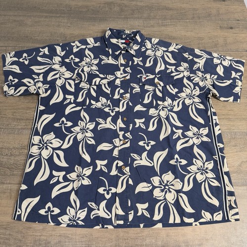 VTG Tommy Hilfiger Mens Floral Hawaiian Shirt (L/XL) Blue Cotton Excellent F1 - Picture 8 of 17
