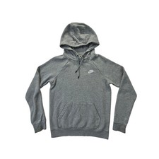 Nike Sportswear Essential Hoodie Womens XS Heather Grey Fleece Pullover Logo