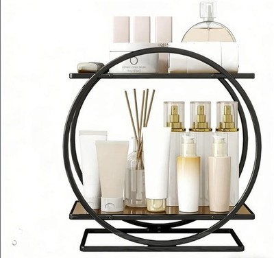 2 Tier Cosmetic Storage Shelf for Desktop Bathroom Kitchen Essentials Organizer
