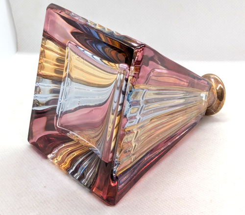 Vintage Illusions Italy Multi Color 24% Lead Crystal Perfume Bottle & Stopper - Picture 6 of 22