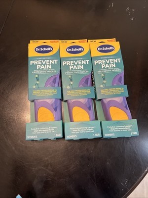 Dr. Scholl's Prevent Pain Protective Insoles Women's Sizes 6-10 NEW Lot Of 3
