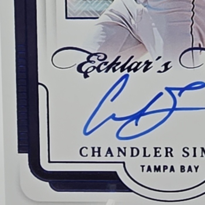 2025 National Treasures Chandler Simpson Ecklar's Choice /49 Auto Tampa Bay Rays view 4