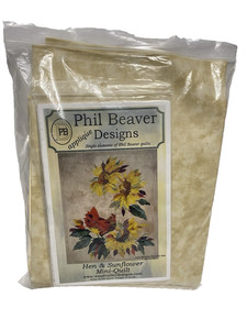 HEN & SUNFLOWER Phil Beaver Mini Quilt KIT Appliqué 36x43 Pattern and Material