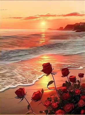 Binary Nature: A Digital Oil Symmetry red rose 2025