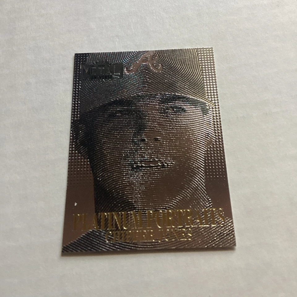 1997 Skybox Metal Universe Chipper Jones Platinum Portraits No. 5 Atlanta Braves - Image 4 of 4