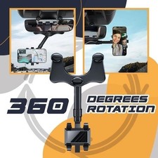 Rearview Mirror Phone Holder For Car Rotatable And Retractable Car Phone Holder