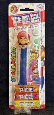 PEZ Super Mario Dispenser & Candy Nintendo Orange Strawberry Cherry New Sealed