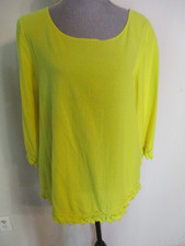 Top de gasa Rialto de ganchillo amarillo brillante Soft Surroundings talla XL