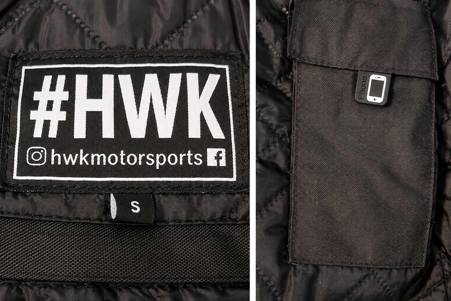 HWK Men’s Black Genuine Buffalo Leather Café Racer Motorcycle Jacket – Size S - product detail image 4