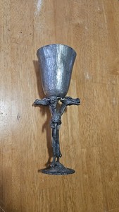 BBTC Ballena Bay Pewter Fantasy Wizard Chalice Goblet Cup 3 Headed Dragon