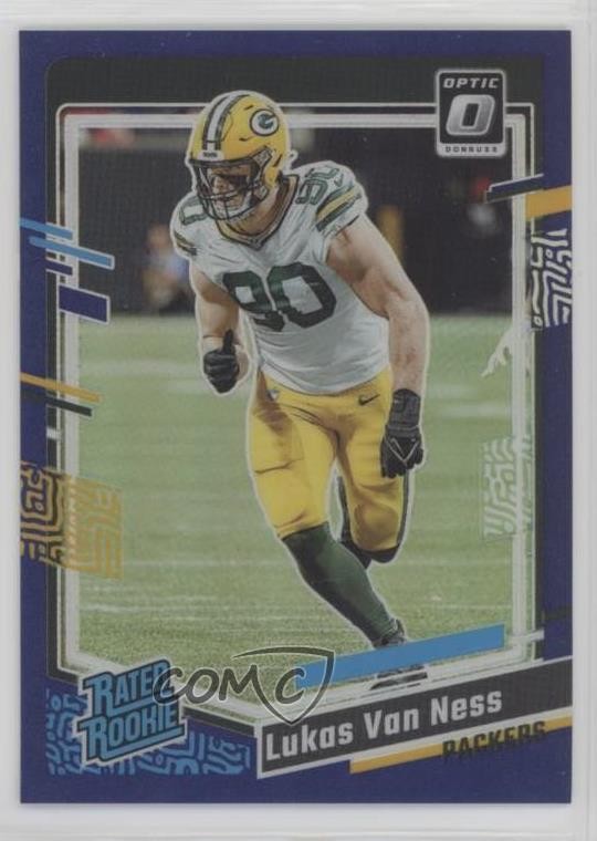 2023 Panini Donruss Optic Rated Purple Prizm /50 Lukas Van Ness #240 Rookie RC