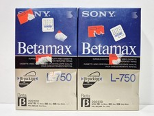 Sony Betamax L-750 Blank Recordable Beta Tape 'Hi-Packing' Sealed New Lot Of 2