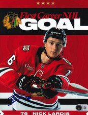 NICK LARDIS signed (CHICAGO BLACKHAWKS) Hockey 8X10 photo BECKETT BY085788