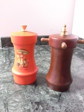 Set Macinasale Macinapepe Vintage Anni 70 - Legno - Cottagecore Retrò - Country