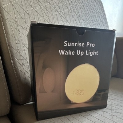 Sunrise Pro Wake Up Light Alarm Clock White FM Radio Dual Alarms ACA-002-PRO-B