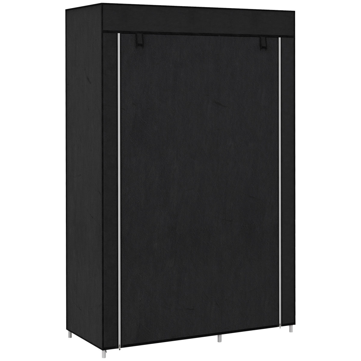 Rackhams Black Fabric Wardrobe, Portable Wardrobe With 6 Shelves, 1 Hanging Rail, Foldable Closets, 103 X 43 X 162.5 Cm, - Image 3