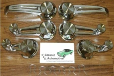 1961-64 Nova Chevelle Malibu Door Handle Vent Window Crank Clip Chrome 12pc Kit