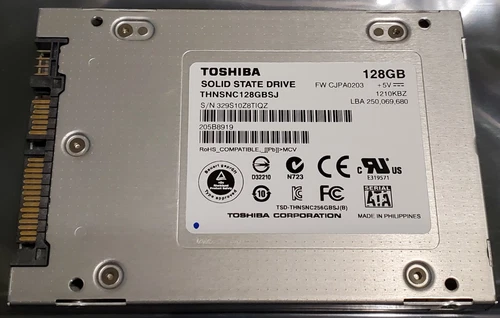 Toshiba THNSN128GBSJ 128GB SSD 2.5" SATA II Hard Drive W/ Disk Report