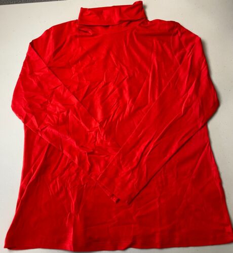 Neu Lands' End Damen Shaped Fit Langarm Rollkragen rot XL 18P