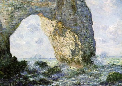 Oil painting Claude Monet - Rock Arch West of Etretat (The Manneport) seascape