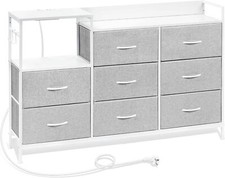 Modern Chest of Drawers Bedroom Furniture Storage Bedside Cabinet 8 Drawers Grey