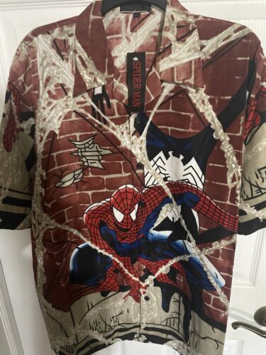 Spider-Man Men’s Button Front Shirt