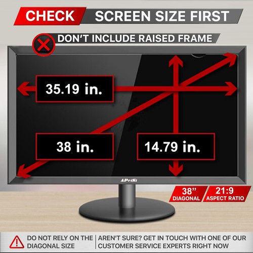 38 Inch Privacy Screen Filter for 21:9 Computer Curved Ultrawide Screen Monitor - Afbeelding 6 van 6