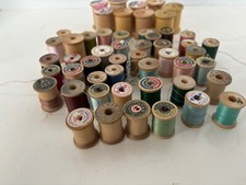 Mixed Lot 50 Vintage Wooden Thread Spools Coats  Clark's Talon Belding Dexter