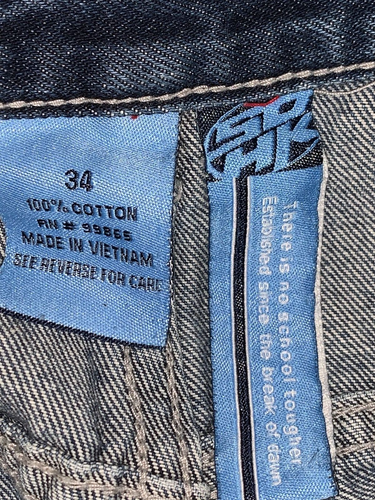Y2K SCHOOL OF HARD KNOCKS MENS SIZE 34 BLUE JEAN SHORTS - Bild 5 von 5