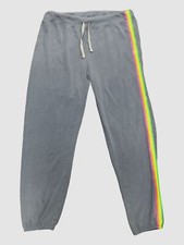130 Sundry Women's Blue Fleece Ribbed Adjustable Sweatpants Size 4