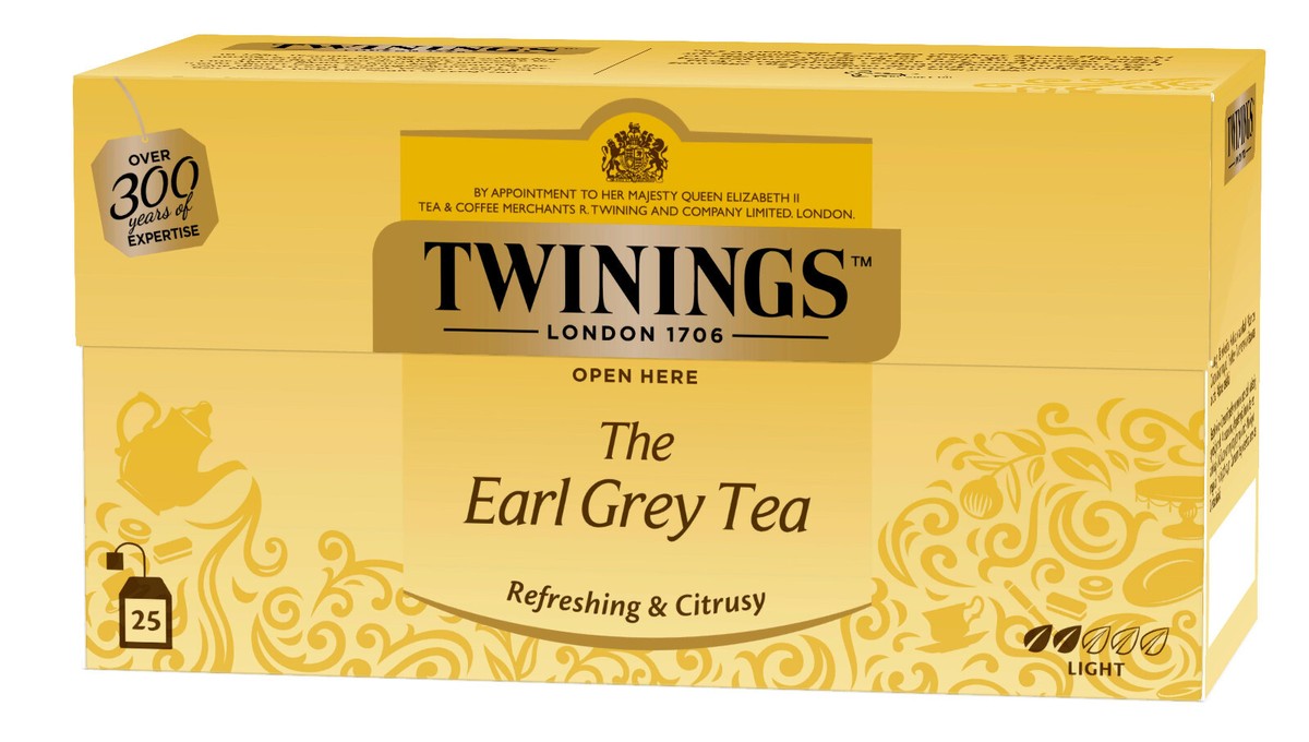 TWININGS EARL GREY Tea Refreshing & Citrusy Flavor 25 Teabags Box