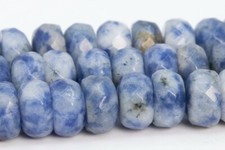 Natural Blue Spot Jasper Grade AAA Faceted Rondelle Loose Beads 6x4MM 7-8x4-5MM