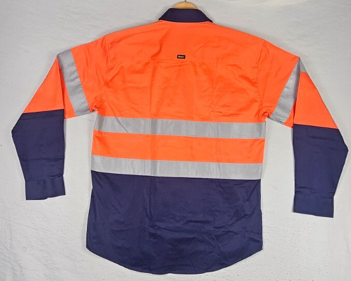 Bisley Hi-Vis Drill Shirt Taped 100% Cotton Long Sleeve BT6456_TT02 Size Medium - Picture 5 of 14