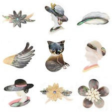 Abalone shells Brooch Pin for Women Girls Fashion Cute Animal Lapel Pins